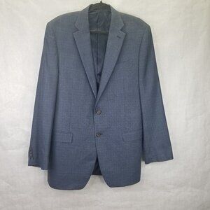 LRL Ralph Lauren Men's Sport Coat Blazer Size 42L Blue Grey Windowpane Silk Wool